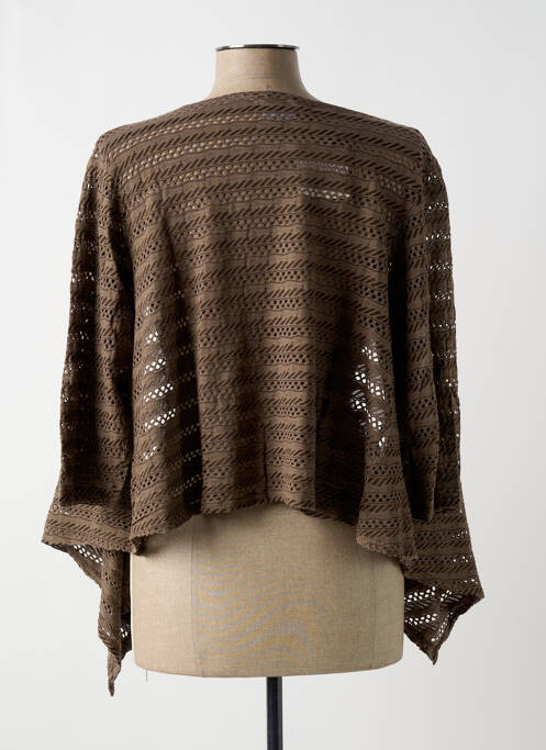 Gilet manches longues taupe G!OZE pour femme