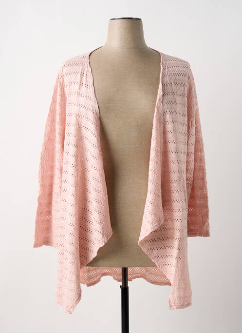 Gilet manches longues rose G!OZE pour femme