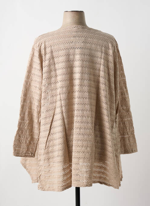 Gilet manches longues beige G!OZE pour femme