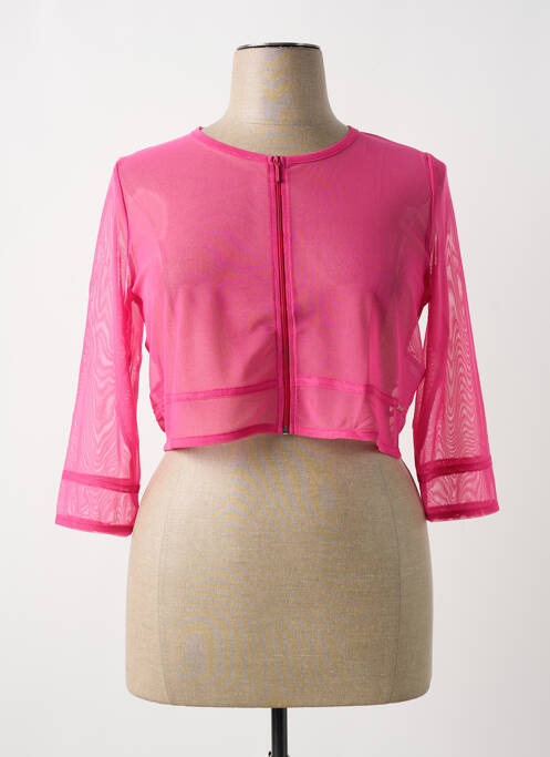 Gilet manches longues rose MALOKA pour femme