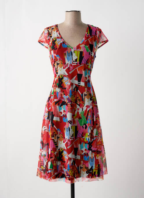 Robe mi-longue rouge MALOKA pour femme