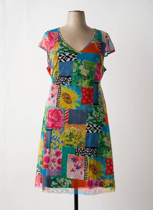 Robe mi-longue vert MALOKA pour femme