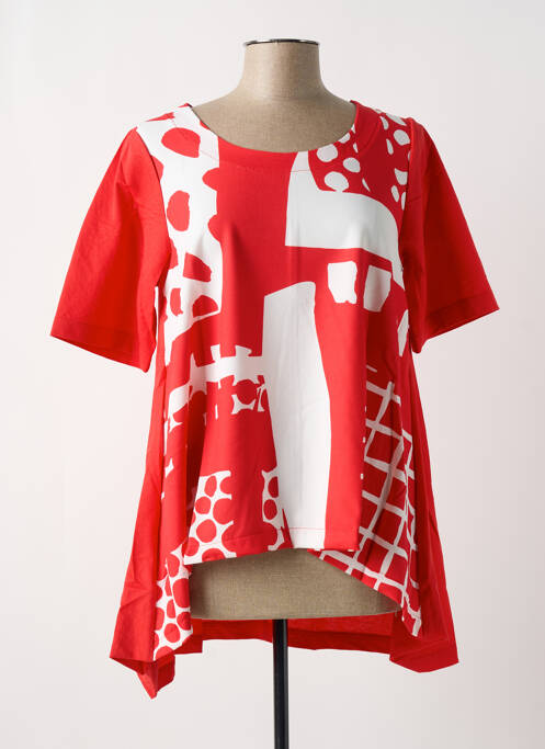 Tunique manches courtes rouge G!OZE pour femme