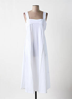 Robe mi-longue blanc MALOKA pour femme