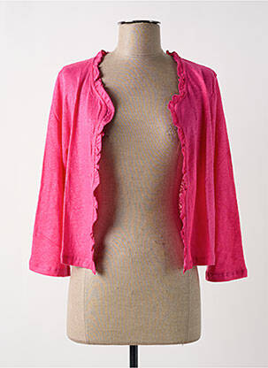 Gilet manches longues rose MALOKA pour femme