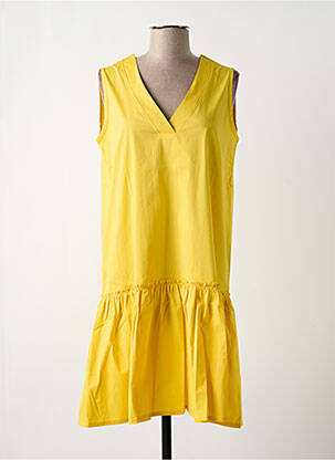 Robe mi-longue jaune MALOKA femme