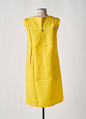 Robe mi-longue jaune MALOKA femme