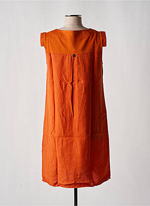 Robe mi-longue orange MALOKA femme