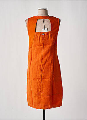 Robe mi-longue orange MALOKA femme