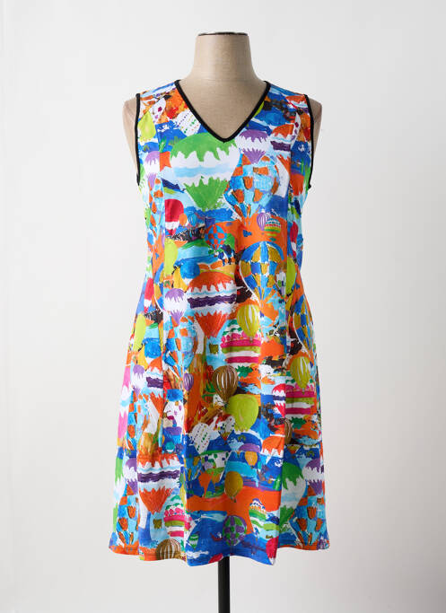 Robe mi-longue orange MALOKA pour femme