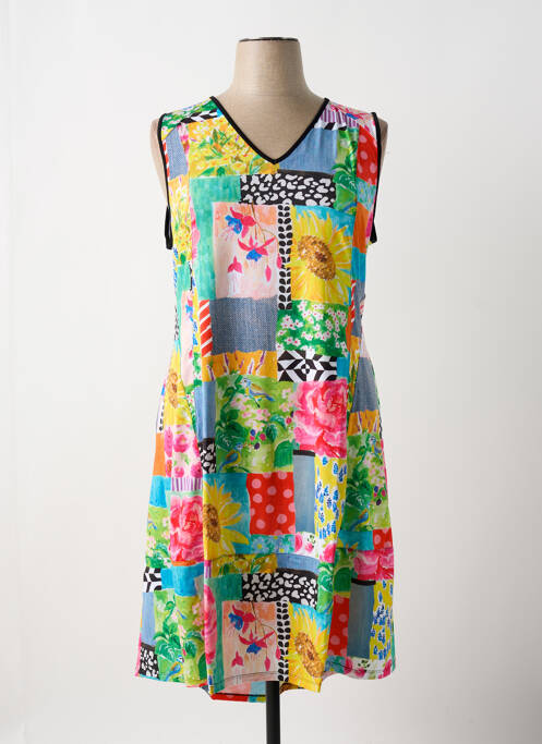 Robe mi-longue jaune MALOKA pour femme