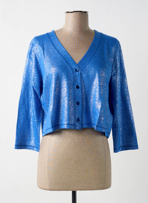 Gilet manches longues bleu MALOKA pour femme