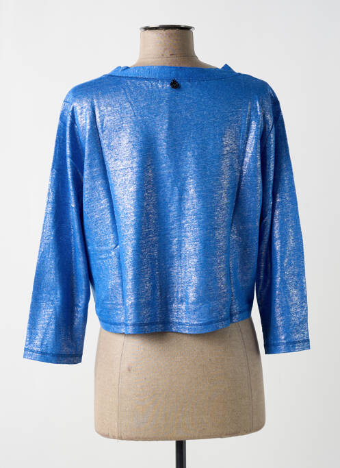 Gilet manches longues bleu MALOKA pour femme