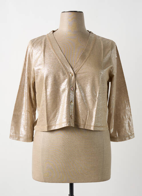 Gilet manches longues marron MALOKA pour femme