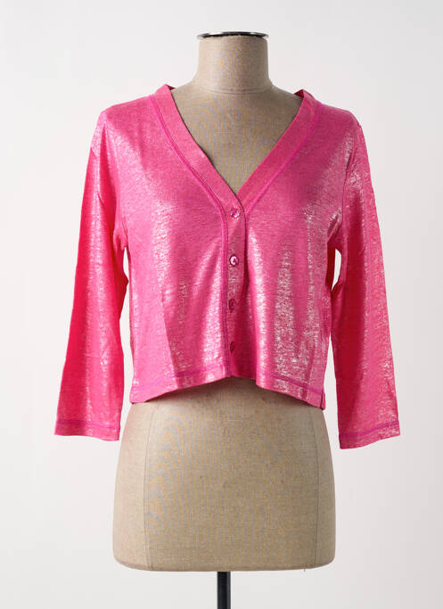 Gilet manches longues rose MALOKA pour femme