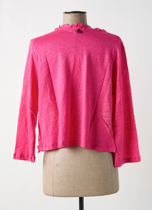 Gilet manches longues rose MALOKA pour femme