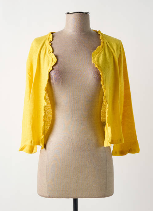 Gilet manches longues jaune MALOKA pour femme