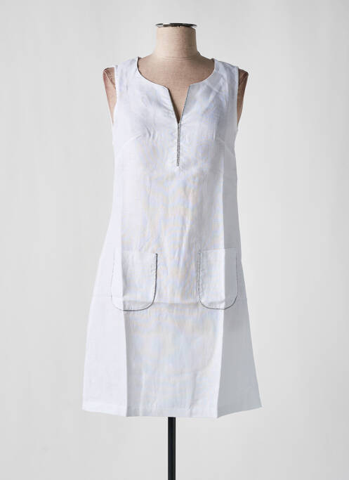 Robe mi-longue blanc MALOKA pour femme