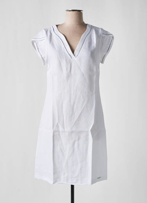 Robe mi-longue blanc MALOKA pour femme
