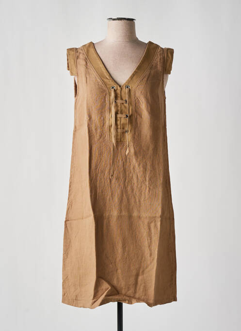 Robe mi-longue marron MALOKA pour femme