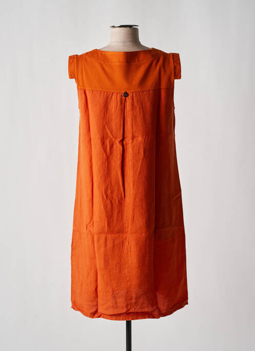 Robe mi-longue orange MALOKA pour femme