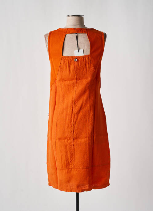 Robe mi-longue orange MALOKA pour femme