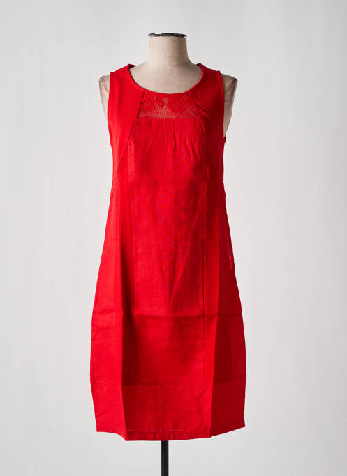 Robe mi-longue rouge MALOKA pour femme