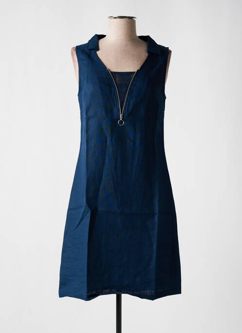 Robe mi-longue bleu MALOKA pour femme