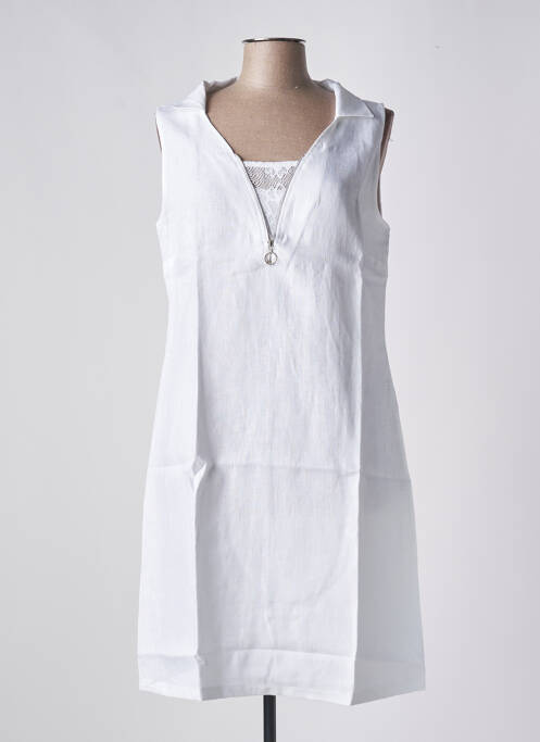 Robe mi-longue blanc MALOKA pour femme