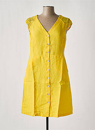 Robe mi-longue jaune MALOKA femme
