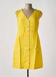 Robe mi-longue jaune MALOKA femme