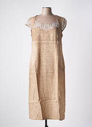 Robe mi-longue marron MALOKA femme