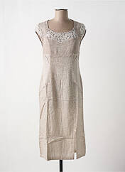Robe mi-longue taupe MALOKA pour femme seconde vue