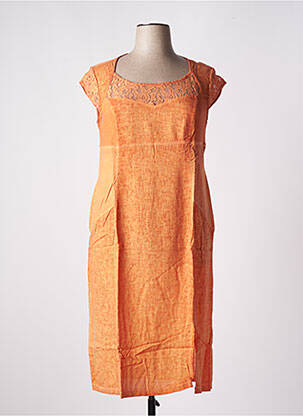 Robe mi-longue orange MALOKA femme