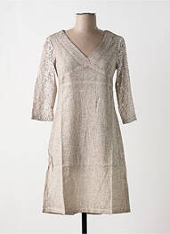 Robe mi-longue taupe MALOKA femme