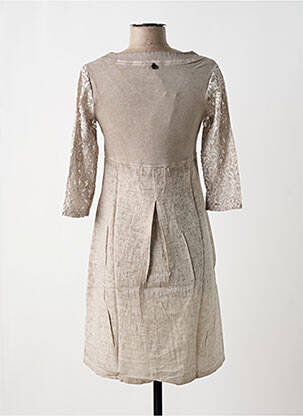 Robe mi-longue taupe MALOKA femme