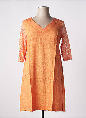 Robe mi-longue orange MALOKA femme