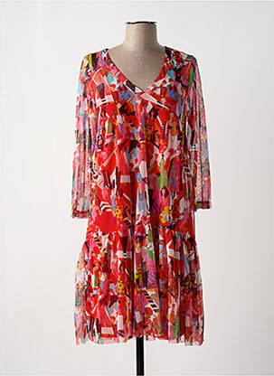 Robe mi-longue rouge MALOKA pour femme