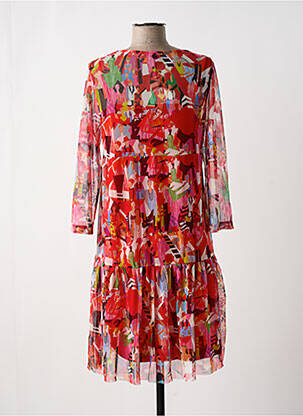 Robe mi-longue rouge MALOKA femme
