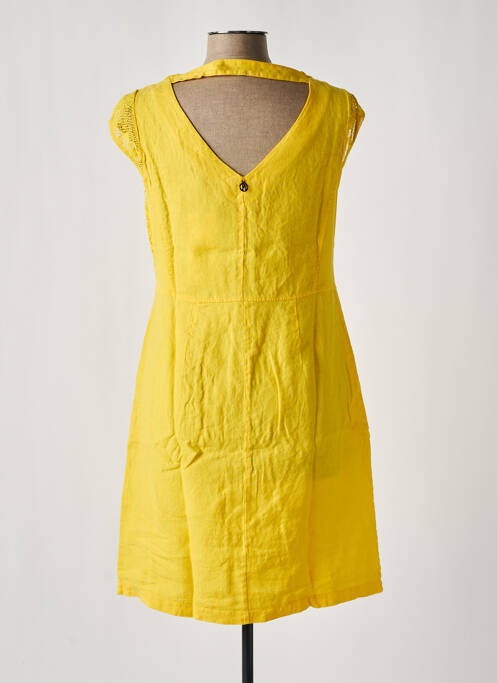 Robe mi-longue jaune MALOKA pour femme