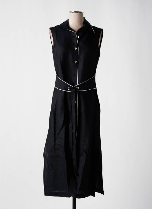 Robe mi-longue noir MALOKA pour femme