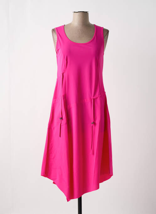 Robe mi-longue rose MALOKA pour femme
