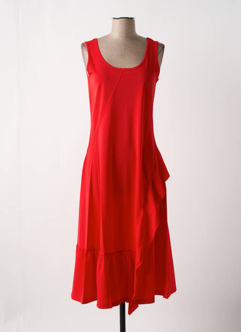 Robe mi-longue rouge MALOKA femme
