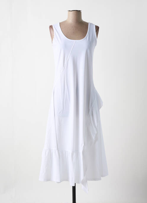 Robe mi-longue blanc MALOKA pour femme