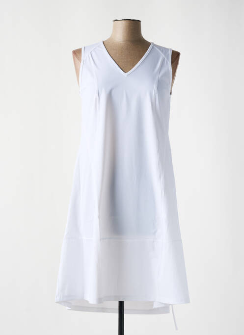 Robe mi-longue blanc MALOKA pour femme