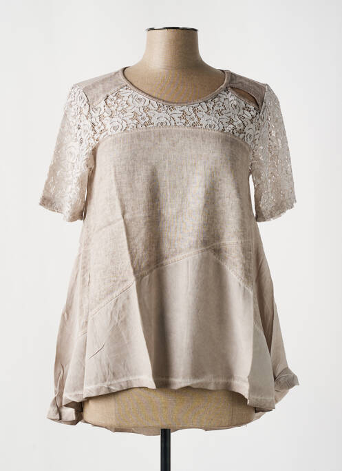 T-shirt taupe MALOKA pour femme