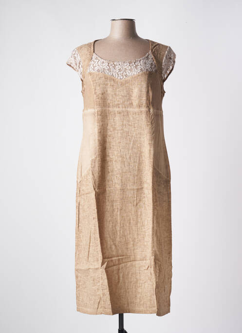 Robe mi-longue marron MALOKA pour femme