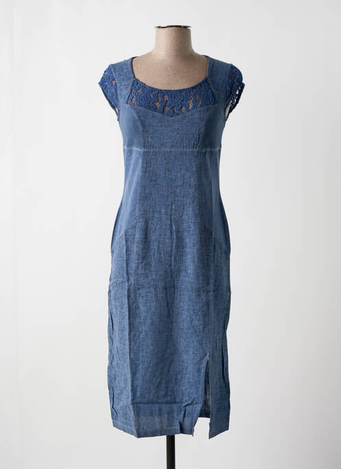 Robe mi-longue bleu MALOKA pour femme