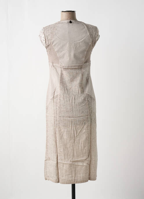 Robe mi-longue taupe MALOKA pour femme