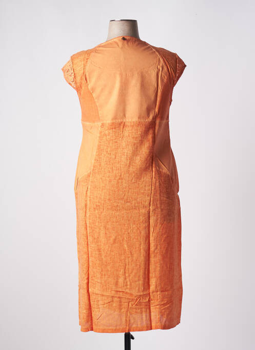 Robe mi-longue orange MALOKA pour femme